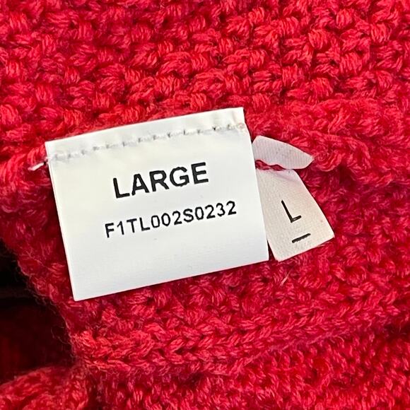 Leggiadro Raspberry Pink Cable Knit Toggle Cardigan Sweater Made in Italy Size L - Picture 6 of 6
